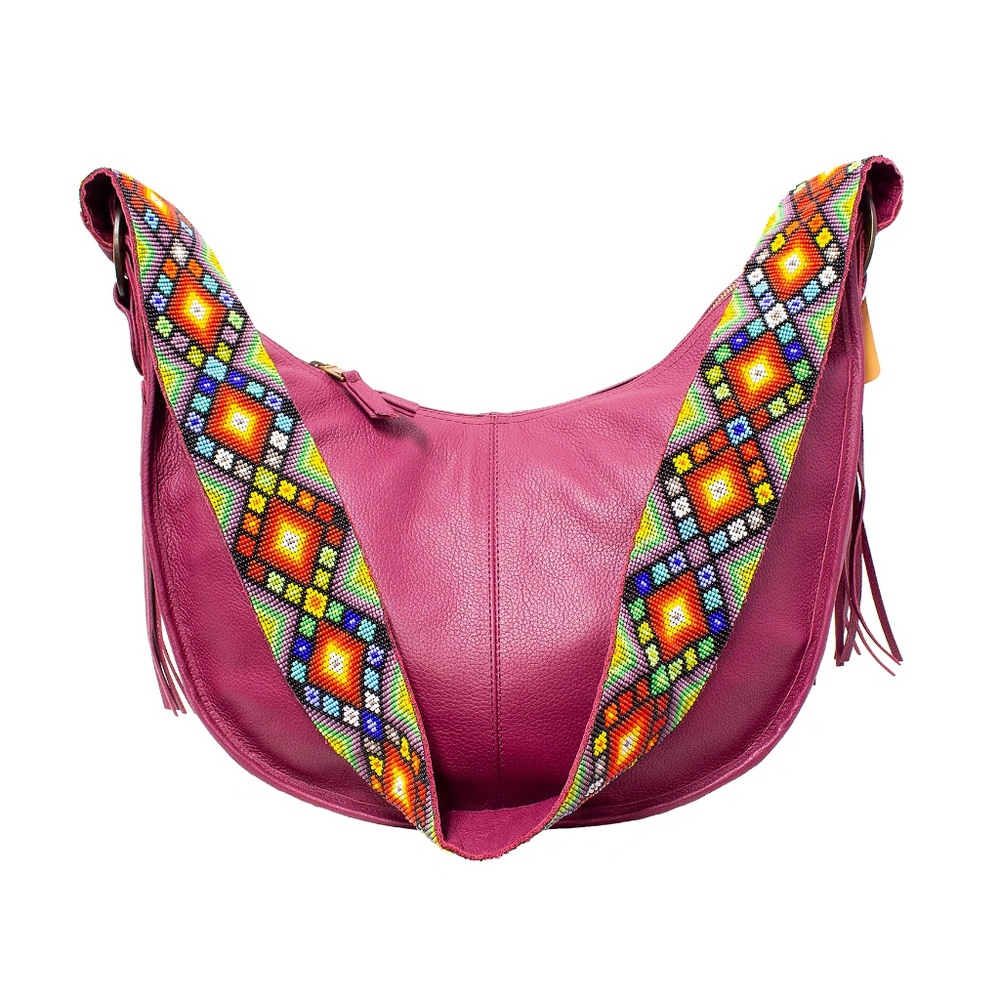 Cristina Orozco Purple Leather Luna Handbag